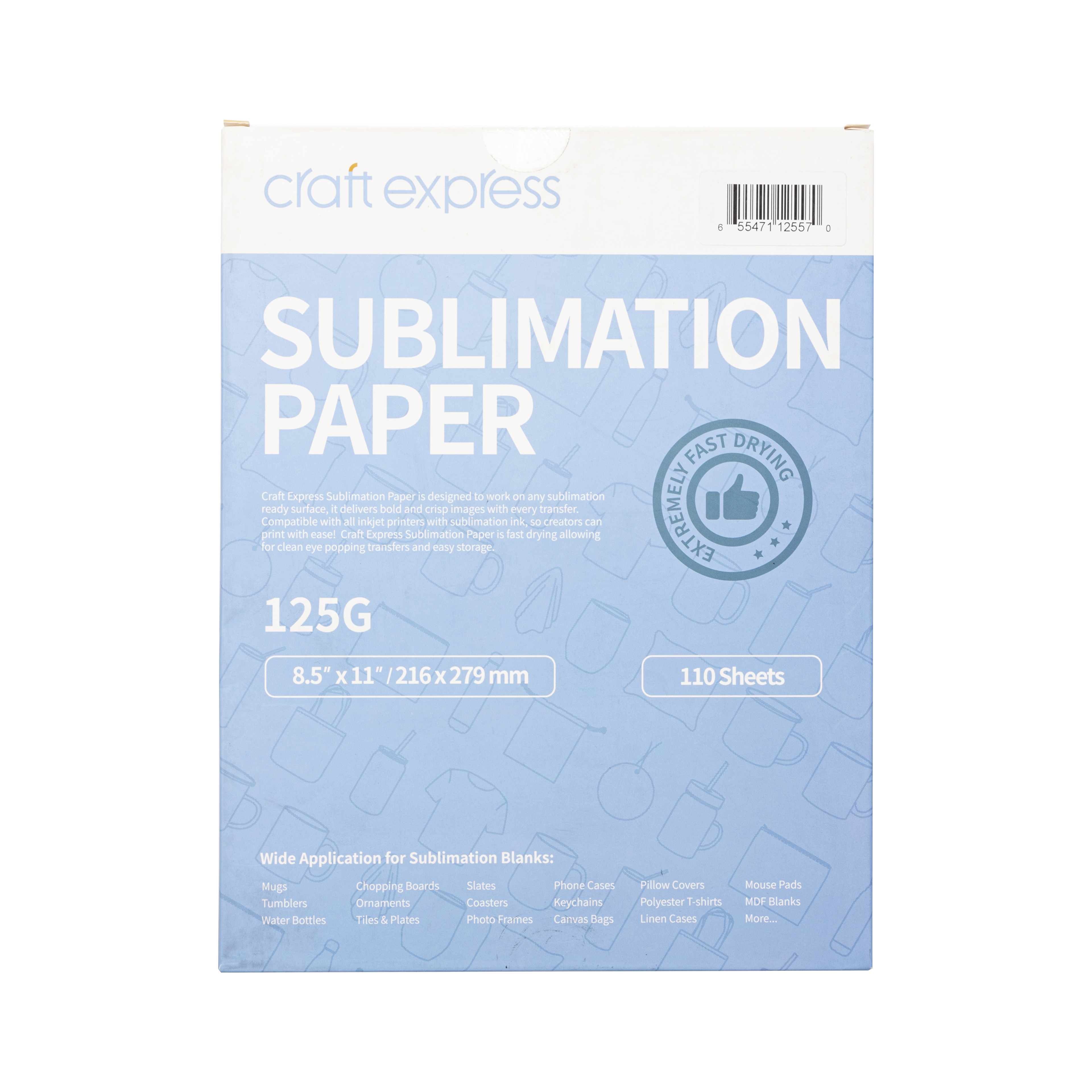 Craft Express White 8.5 x 11 Sublimation Paper, 110 Sheets